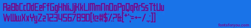 フォントJustMyType – 紫色のフォント、青い背景