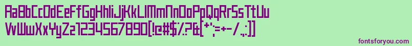 JustMyType Font – Purple Fonts on Green Background