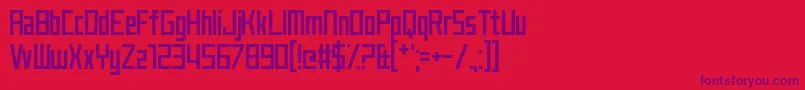 Czcionka JustMyType – fioletowe czcionki na czerwonym tle