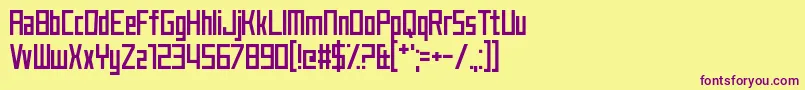 Czcionka JustMyType – fioletowe czcionki na żółtym tle
