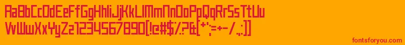 Czcionka JustMyType – czerwone czcionki na pomarańczowym tle
