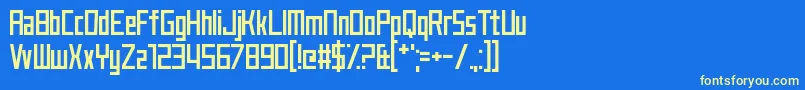 フォントJustMyType – 黄色の文字、青い背景