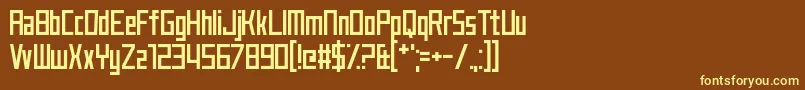 JustMyType-fontti – keltaiset fontit ruskealla taustalla
