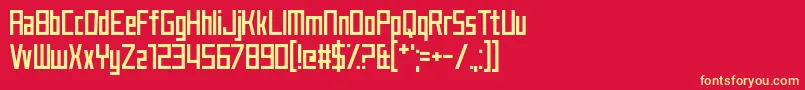 Czcionka JustMyType – żółte czcionki na czerwonym tle