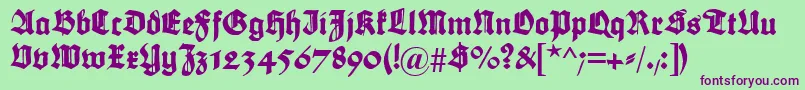 Police Maximilian – polices violettes sur fond vert