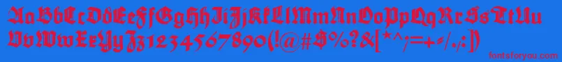 Maximilian Font – Red Fonts on Blue Background