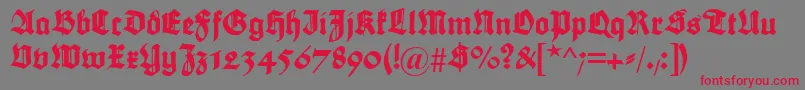 フォントMaximilian – 赤い文字の灰色の背景