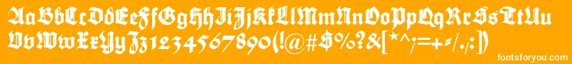 Maximilian-fontti – valkoiset fontit oranssilla taustalla