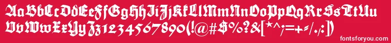 Maximilian Font – White Fonts on Red Background