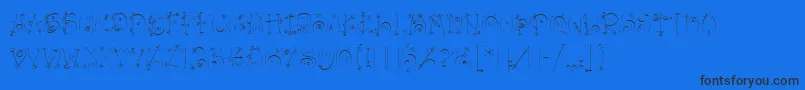 BangLetPlain.1.0 Font – Black Fonts on Blue Background