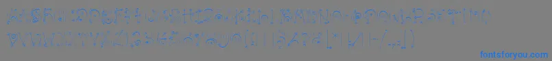 BangLetPlain.1.0-Schriftart – Blaue Schriften auf grauem Hintergrund