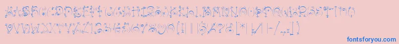 BangLetPlain.1.0 Font – Blue Fonts on Pink Background