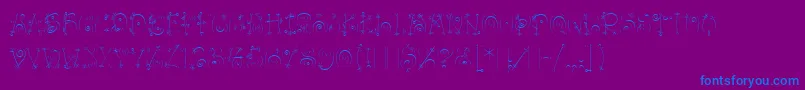 BangLetPlain.1.0 Font – Blue Fonts on Purple Background