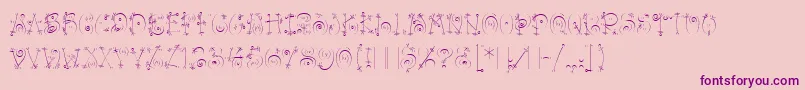 BangLetPlain.1.0 Font – Purple Fonts on Pink Background