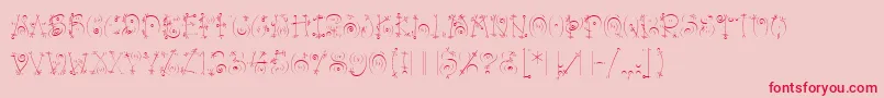 BangLetPlain.1.0-Schriftart – Rote Schriften auf rosa Hintergrund