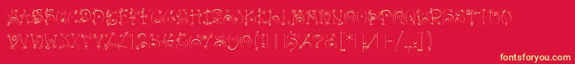 BangLetPlain.1.0-Schriftart – Gelbe Schriften auf rotem Hintergrund