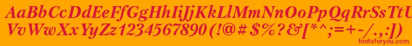 PetersburgtttBolditalic Font – Red Fonts on Orange Background