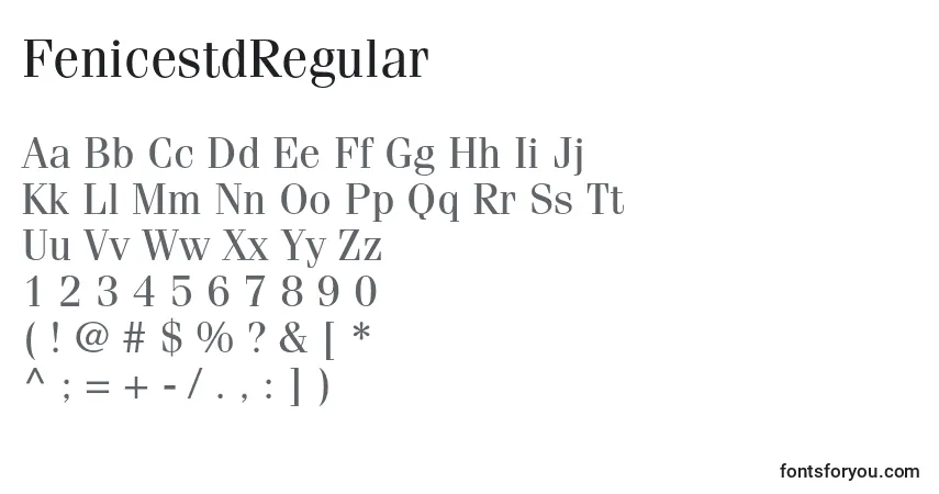Schriftart FenicestdRegular – Alphabet, Zahlen, spezielle Symbole