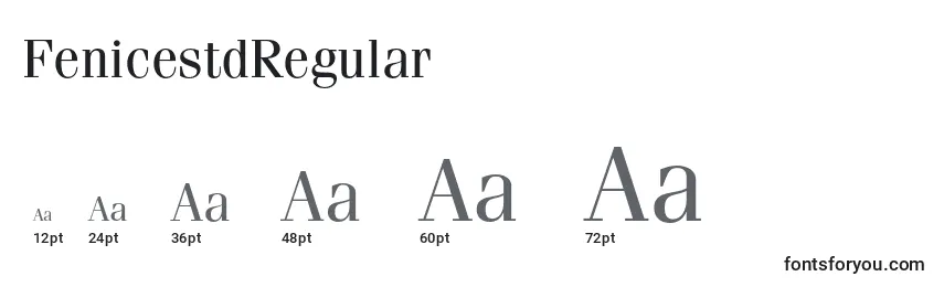 Размеры шрифта FenicestdRegular