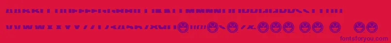 フォントAmericanPurposeStripe1Bold – 赤い背景に紫のフォント