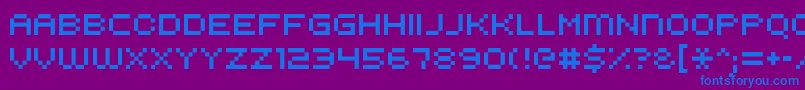 Kroeger0853-fontti – siniset fontit violetilla taustalla