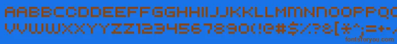 Kroeger0853-fontti – ruskeat fontit sinisellä taustalla