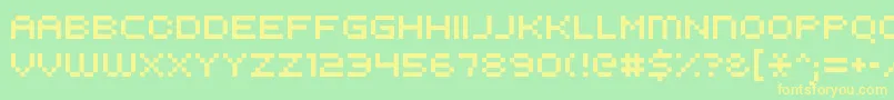 Kroeger0853-fontti – keltaiset fontit vihreällä taustalla