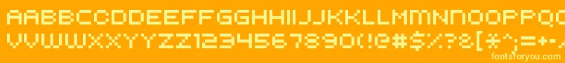 Kroeger0853-fontti – keltaiset fontit oranssilla taustalla