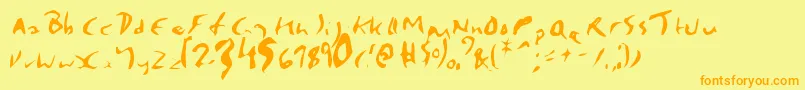 EnyaRegular Font – Orange Fonts on Yellow Background