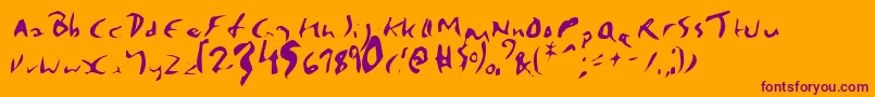 EnyaRegular Font – Purple Fonts on Orange Background