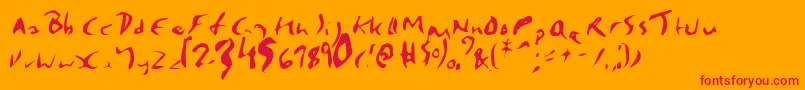 EnyaRegular Font – Red Fonts on Orange Background