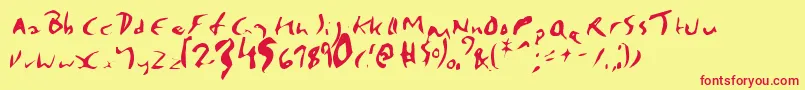 EnyaRegular Font – Red Fonts on Yellow Background