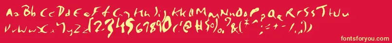 EnyaRegular Font – Yellow Fonts on Red Background