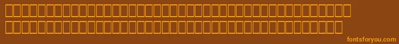 フォントWpsi14n – オレンジ色の文字が茶色の背景にあります。