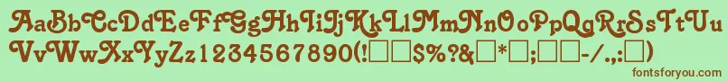 SalinaRegular-fontti – ruskeat fontit vihreällä taustalla