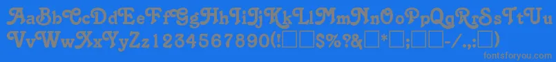 フォントSalinaRegular – 青い背景に灰色の文字