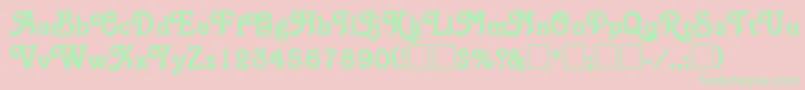 SalinaRegular-Schriftart – Grüne Schriften auf rosa Hintergrund
