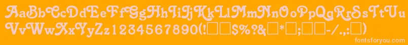 フォントSalinaRegular – オレンジの背景にピンクのフォント