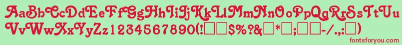 SalinaRegular Font – Red Fonts on Green Background