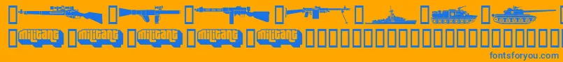 フォントMilitaryDingbatsDemoFenotype – オレンジの背景に青い文字