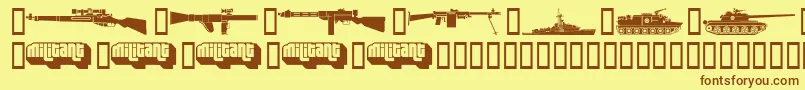 fuente MilitaryDingbatsDemoFenotype – Fuentes Marrones Sobre Fondo Amarillo