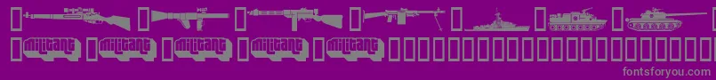 MilitaryDingbatsDemoFenotype Font – Gray Fonts on Purple Background