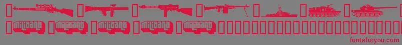 MilitaryDingbatsDemoFenotype Font – Red Fonts on Gray Background