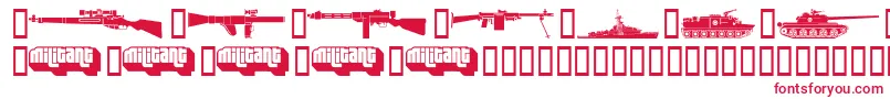 MilitaryDingbatsDemoFenotype Font – Red Fonts on White Background