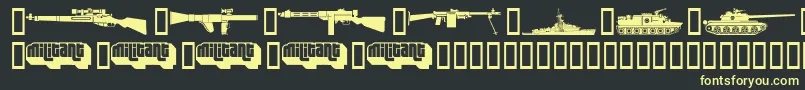 fuente MilitaryDingbatsDemoFenotype – Fuentes Amarillas Sobre Fondo Negro