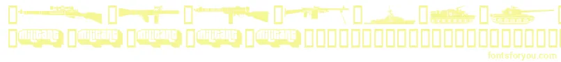 Шрифт MilitaryDingbatsDemoFenotype – жёлтые шрифты на белом фоне