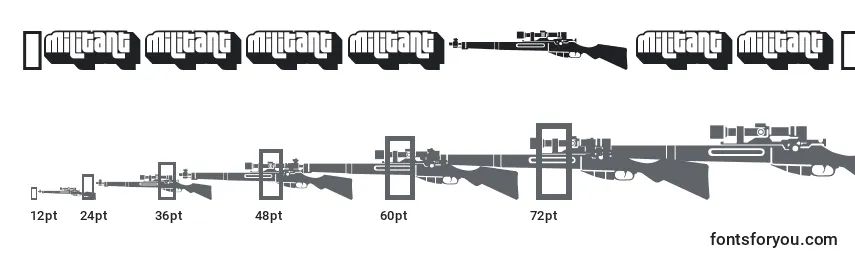 Größen der Schriftart MilitaryDingbatsDemoFenotype