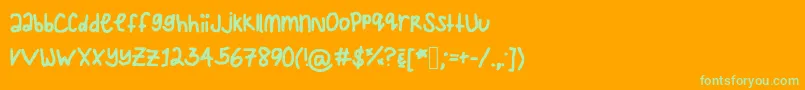 Lovemeagain1 Font – Green Fonts on Orange Background