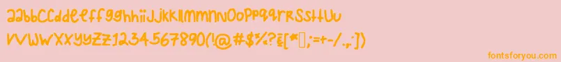 Lovemeagain1 Font – Orange Fonts on Pink Background