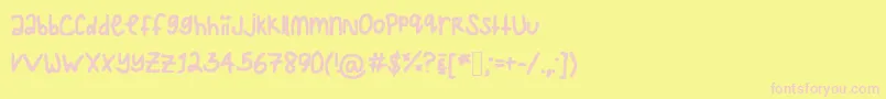 Шрифт Lovemeagain1 – розовые шрифты на жёлтом фоне